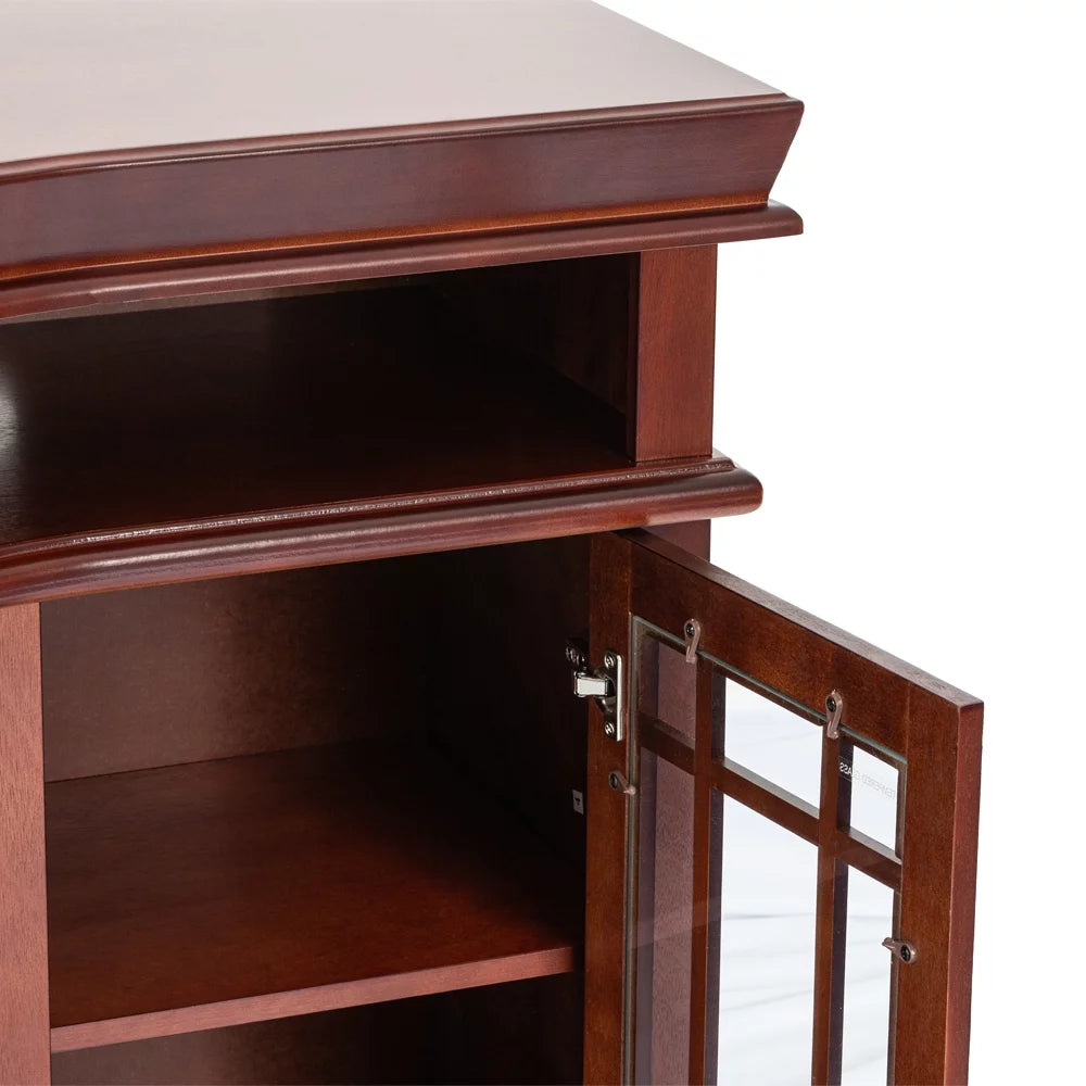 60" x 33" Warm Cherry Finish Fireplace TV Stand J288