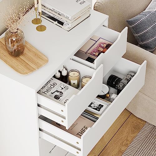 White 6 Drawer Wood Dresser R5619