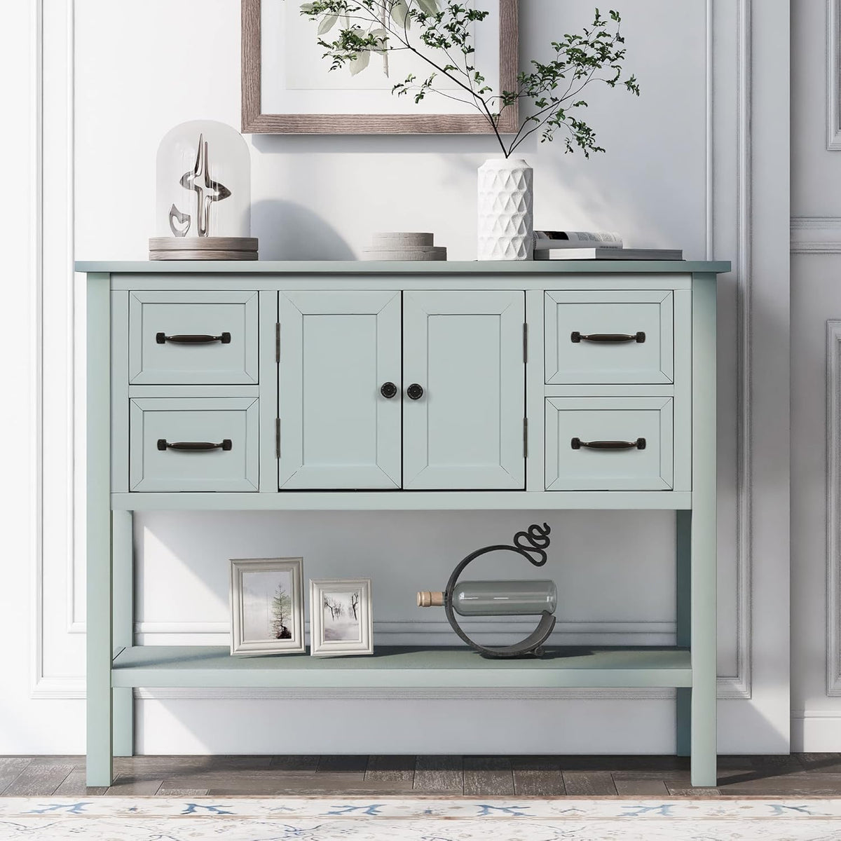 Navy Blue 6 Drawer Sideboard Console Table A79712