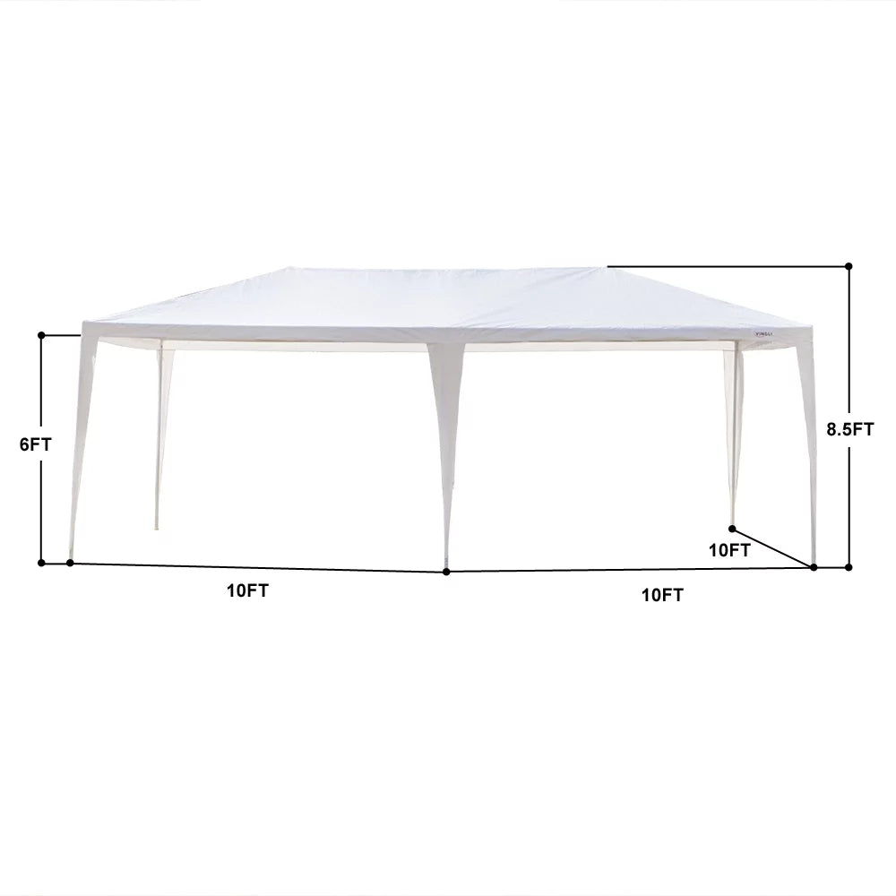 10'x 20' Canopy Tent with 6 Removable Sidewalls White P2206