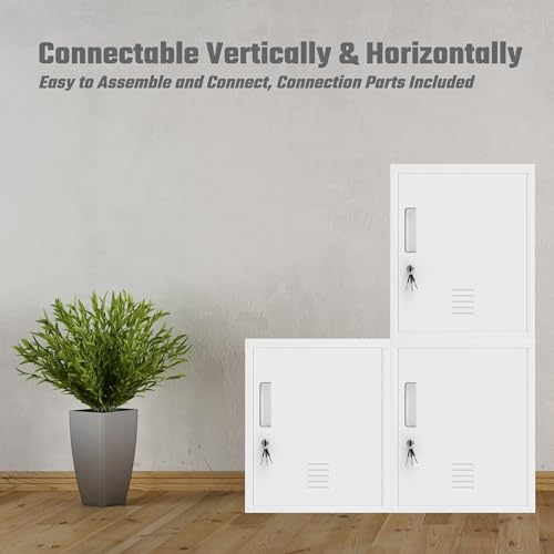 Black Metal Storage Locker Cabinet with Locking Door and Adjustable Shelf J79489