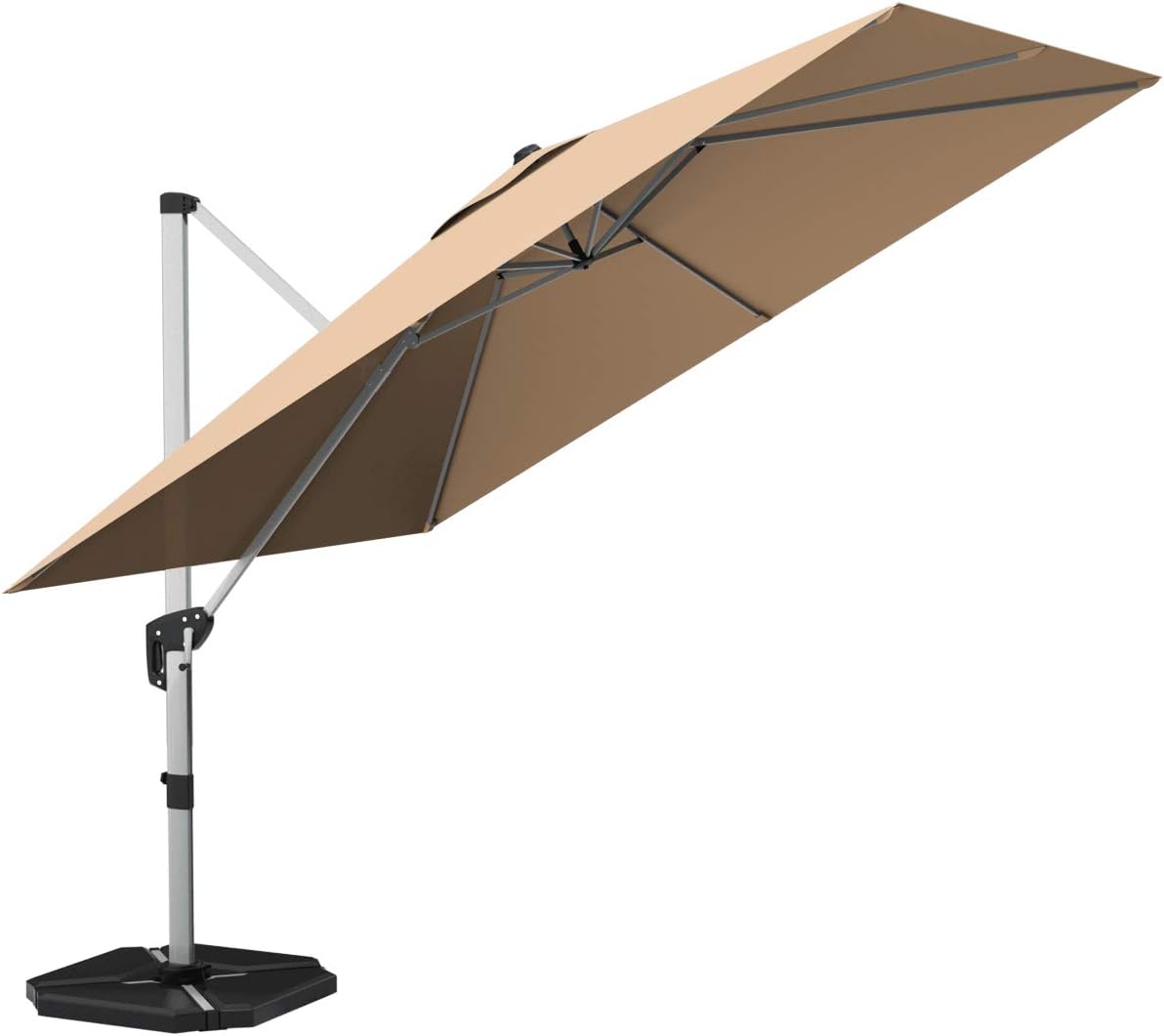 10ft Square Offset Patio Umbrella with Weight Base V809929