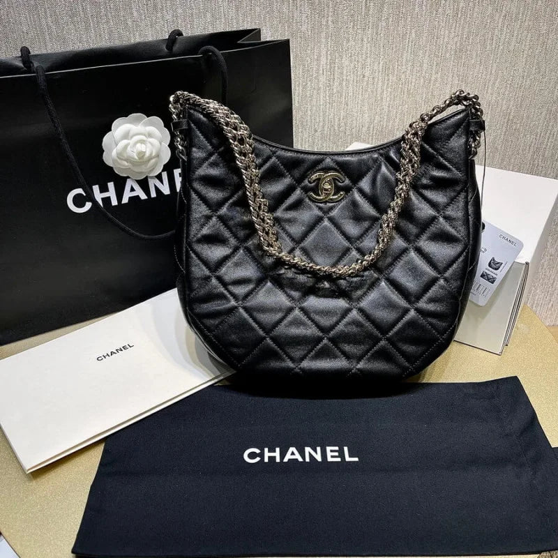 Black Lambskin Hobo Bag B997302