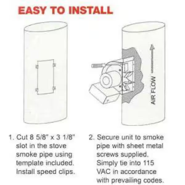 Stove Pipe Draft Inducer with Speed Control V509318