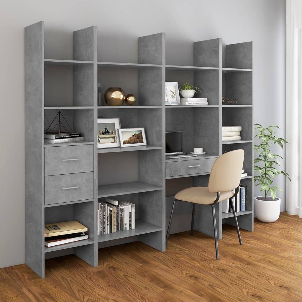 Concrete Gray Chipboard Book Cabinet Z7806