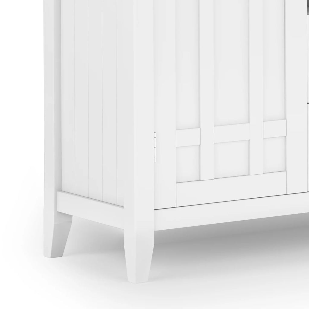 White Solid Wood Sideboard Buffet and Wine Rack V192