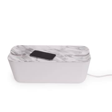 White Marble Cable Tidy Organiser Extra Large Z79117