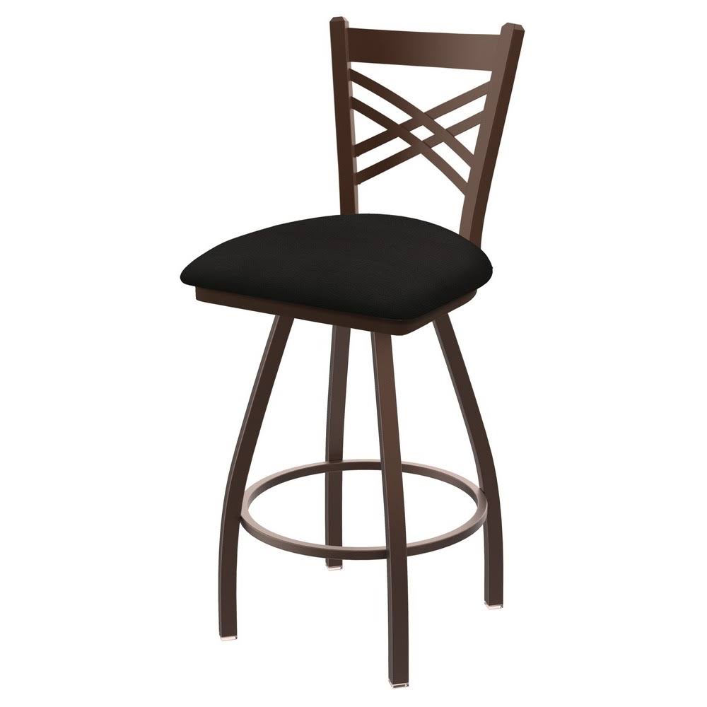 Bronze Swivel Stool with Espresso Seat C874