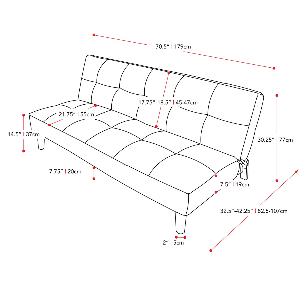 Convertible Futon Sofa Bed with Mattress A231962