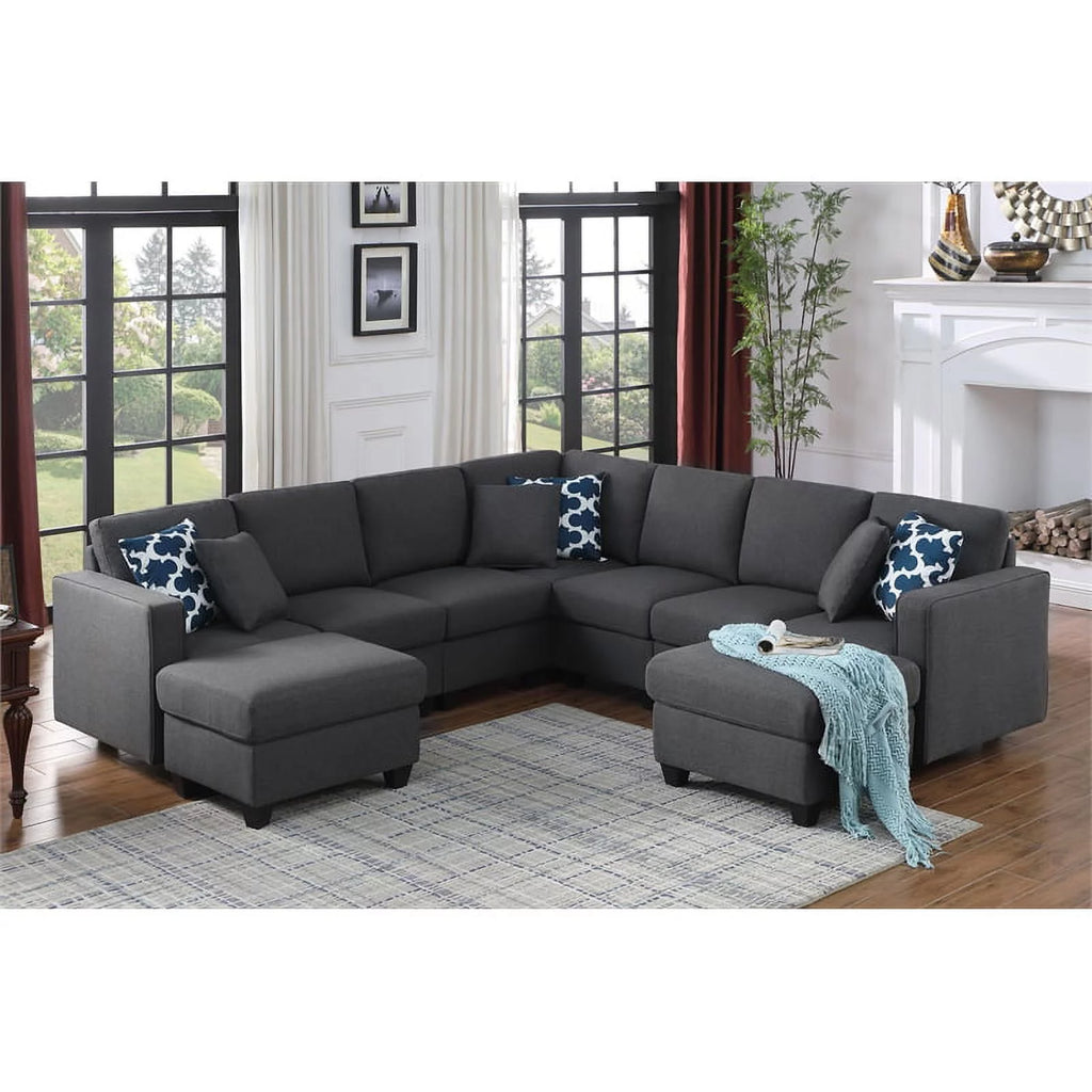 Reversible Sectional Sofa with Two Ottoman T404