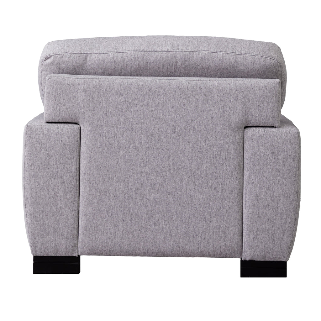 Gray Velvet Chaise Lounger Sofa with Pillow and Wood Legs E4740