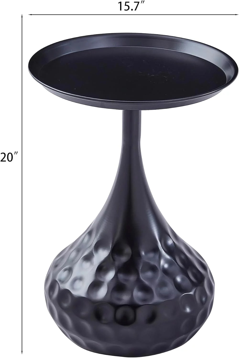 Black Metal Round End Table W389562