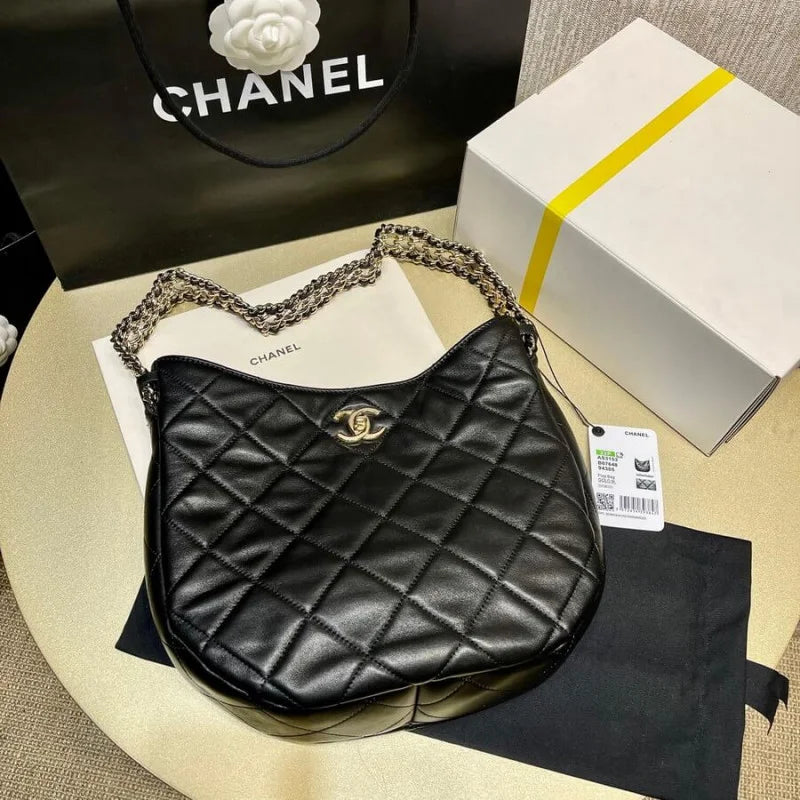 Black Lambskin Hobo Bag B997302