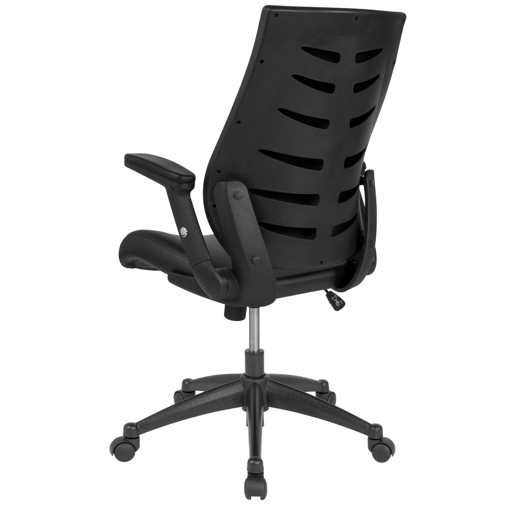 High Back Black Executive Swivel Office Chair with Adjustable Arms X985