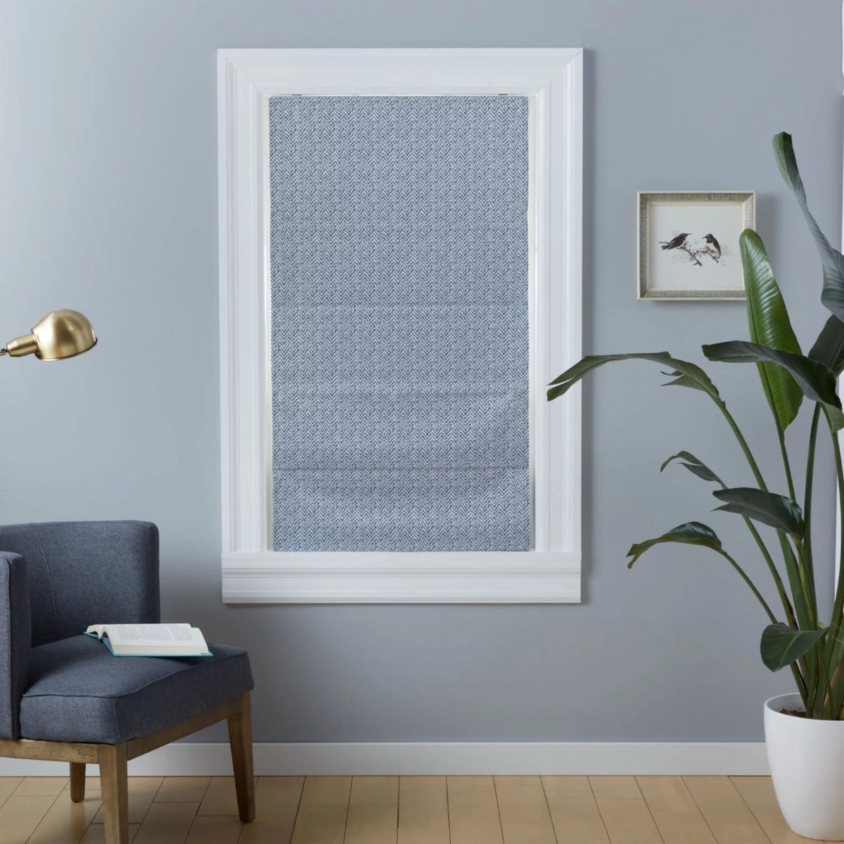 Slate Blue 27"x64" Blackout Roman Shade B543041