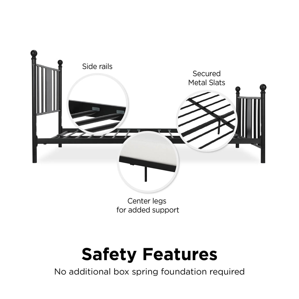 Queen Black Metal Platform Bed U64614