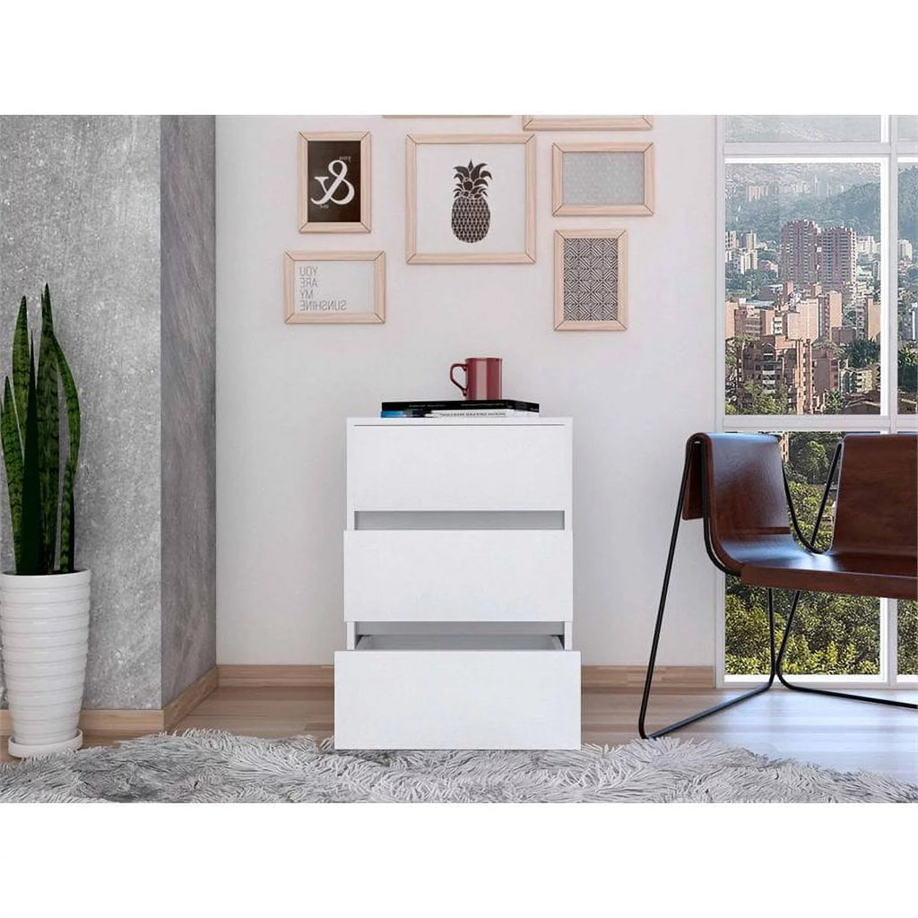 3 Drawer White Wood Filing Cabinet F16991