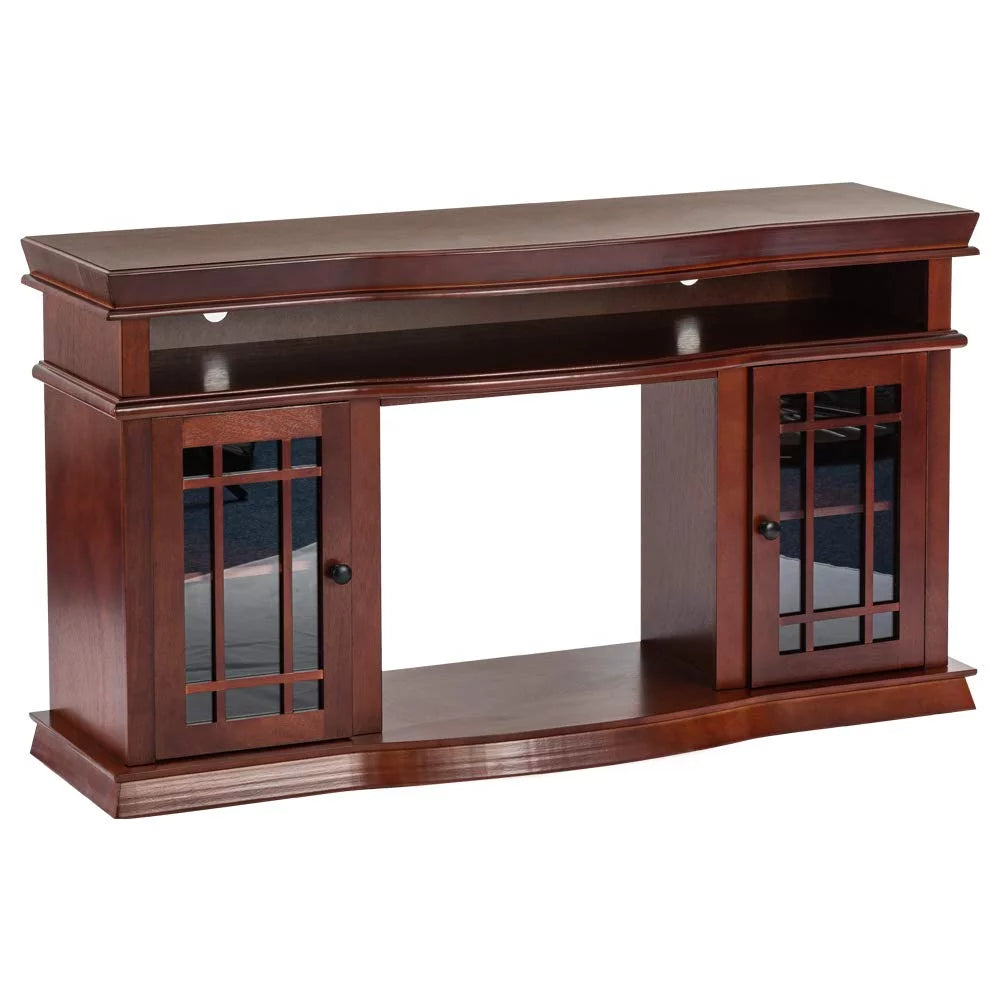 60" x 33" Warm Cherry Finish Fireplace TV Stand J288