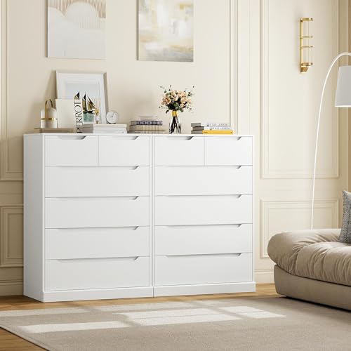 White 6 Drawer Wood Dresser R5619