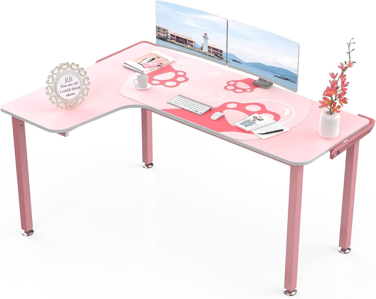 L Shaped Gaming Desk 61 Inch Corner Desk with Mousepad Q5624