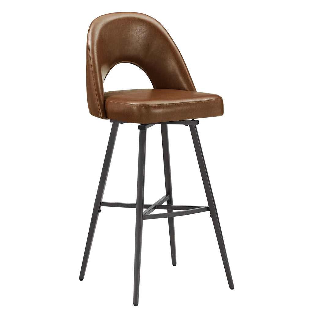 29" Metal Swivel Bar Stools, Set of 2, Brown G638