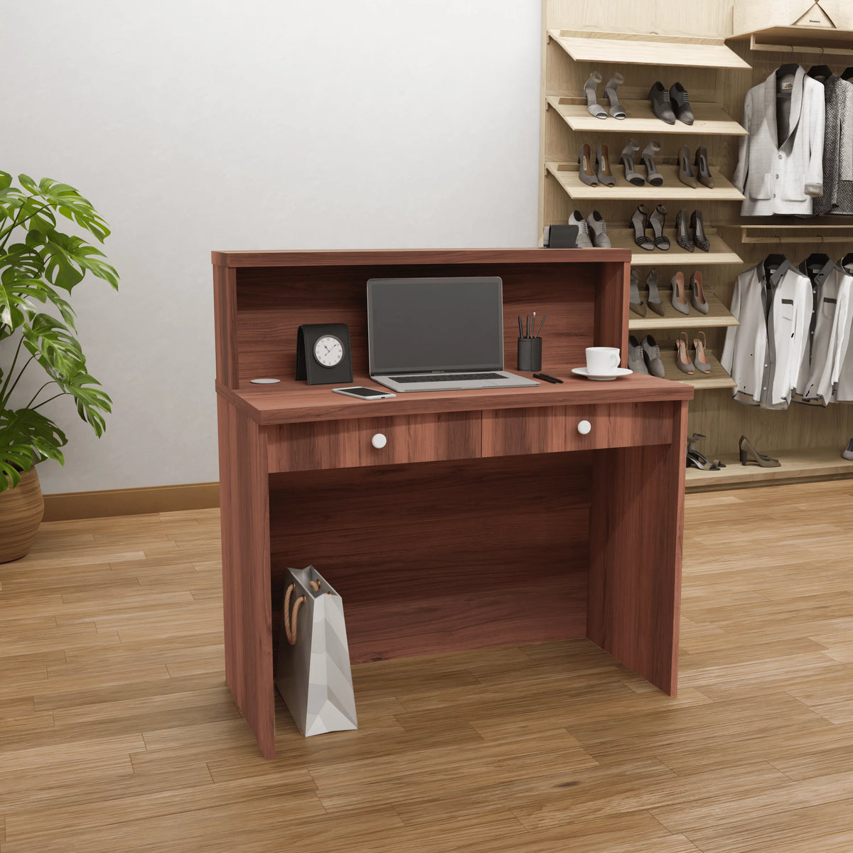 40" Modern Reception Desk with Transaction Counter Q941583