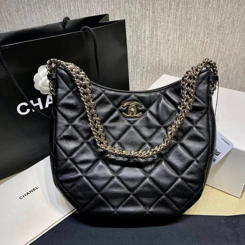 Black Lambskin Hobo Bag B997302