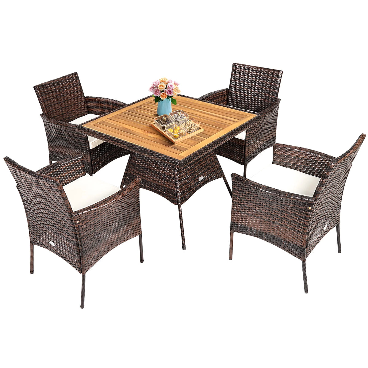 5 Pc Patio Rattan Dining Furniture Set X2800
