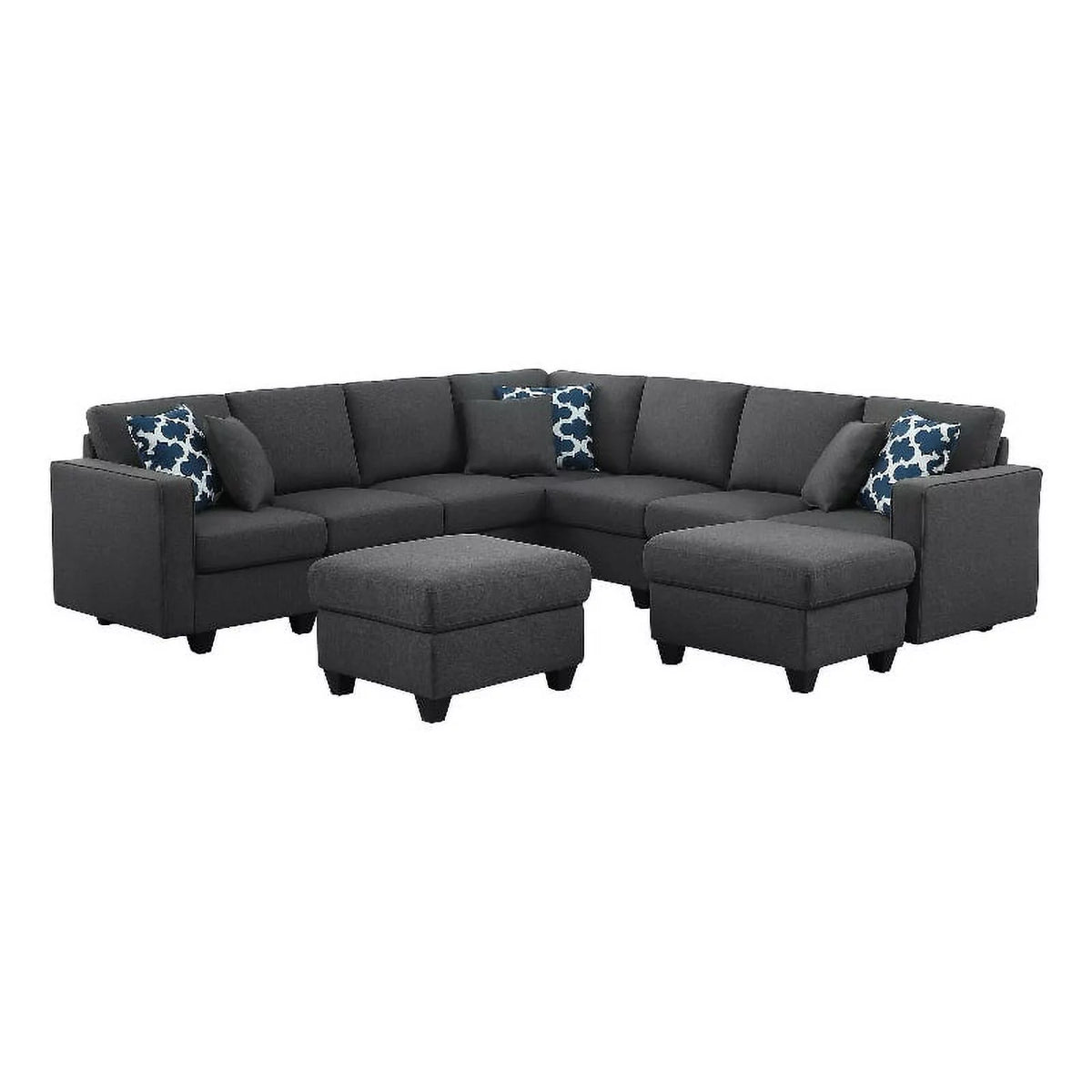 Reversible Sectional Sofa with Two Ottoman T404