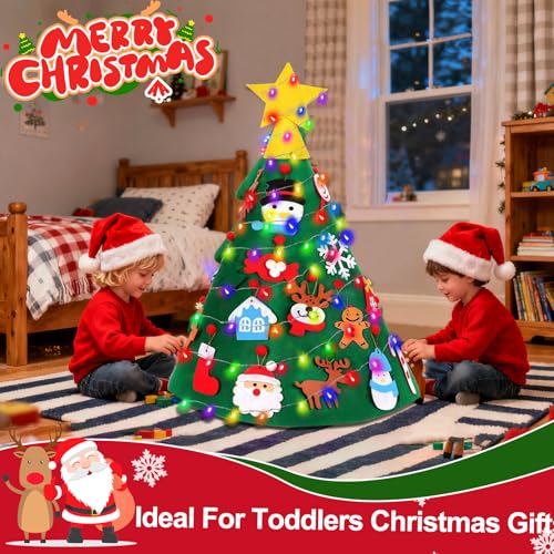3D DIY Felt Christmas Tree with 20 Hanging Ornaments L790