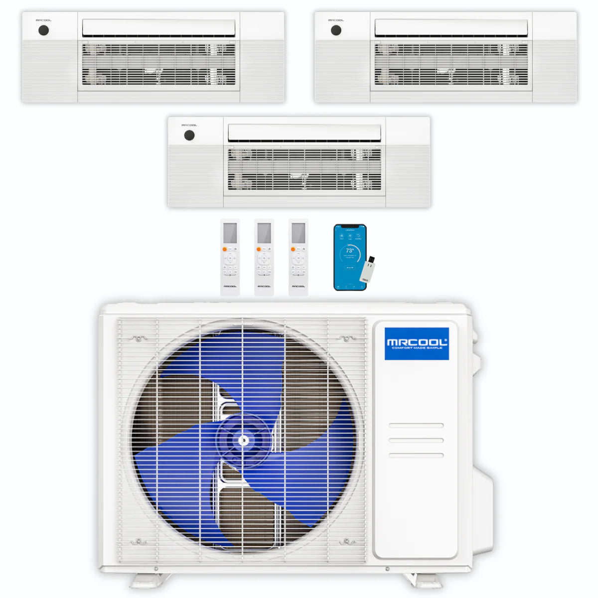 30,000 BTU 3 Zone Ceiling Cassette Ductless Air Conditioner and Heat Pump E318691