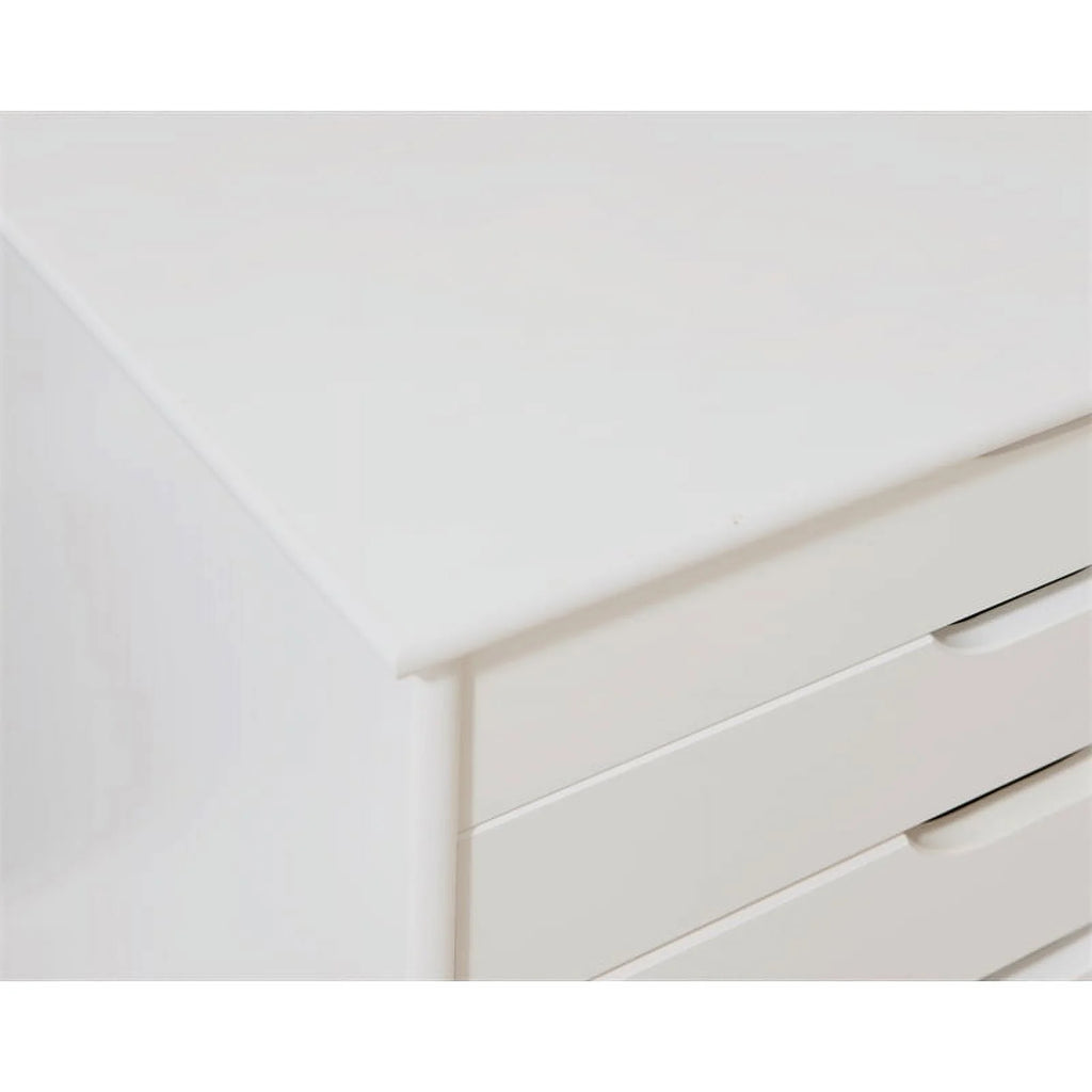 Six Drawer Wood Rolling Cart in White Wash K936511
