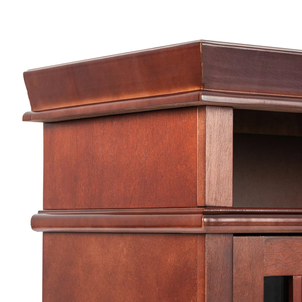 60" x 33" Warm Cherry Finish Fireplace TV Stand J288
