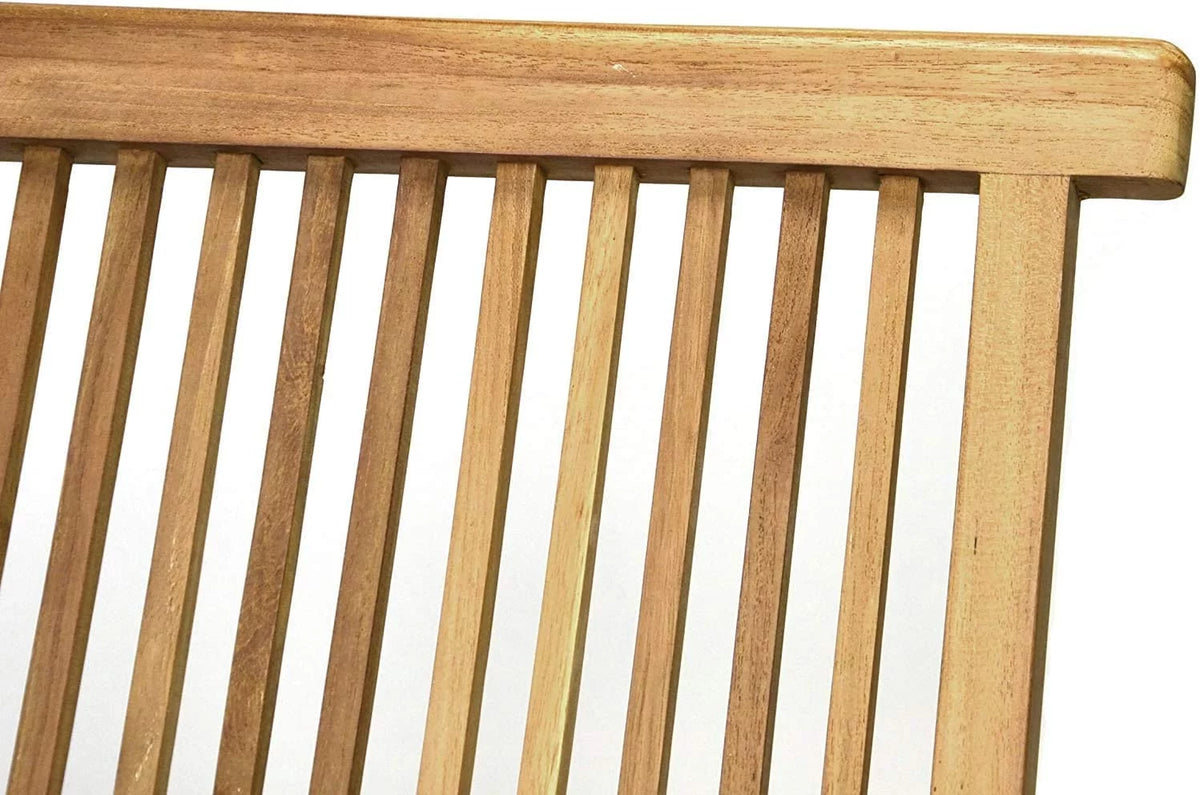 Folding Chair Set of 2 Natural Solid Teak N667385