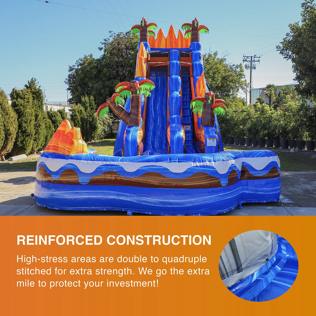 19' Inflatable Water Slide with Detachable Pool F1074