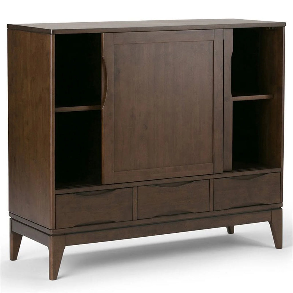 Solid Wood 48"W Medium Storage Cabinet in Walnut Brown G435