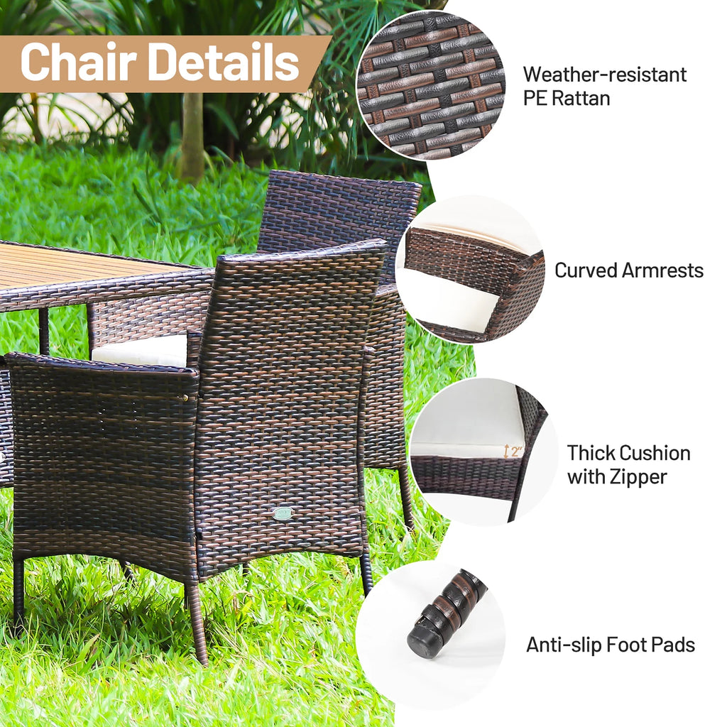 5 Pc Patio Rattan Dining Furniture Set X2800