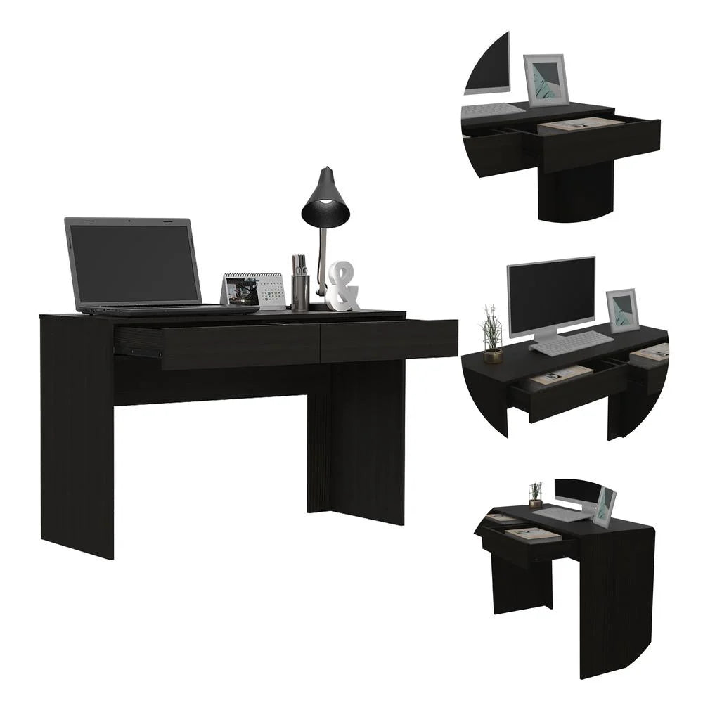 Black 2-Drawer Engineered Wood Computer Desk H72259