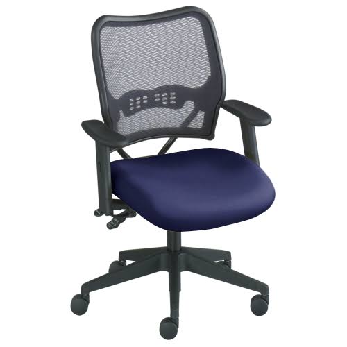 Navy Gold Print Fabric Midback Mesh Chair H240118