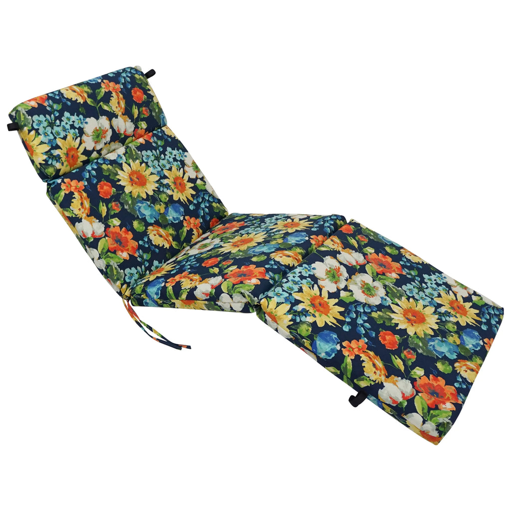 Patterned Polyester Outdoor Chaise Lounge Cushion O5124