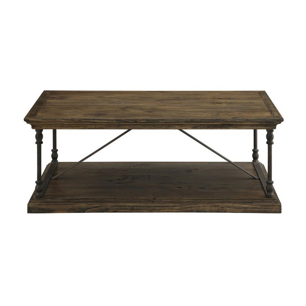 Medium Brown Cocktail Table with Slab Top and Base N8017