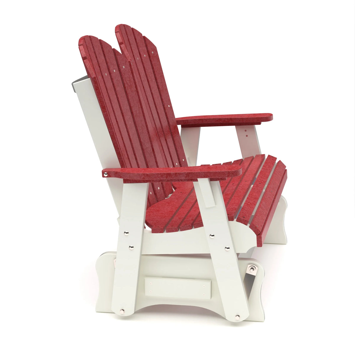 Cherrywood and White Weather Resistant Poly Outdoor Glider Y225122