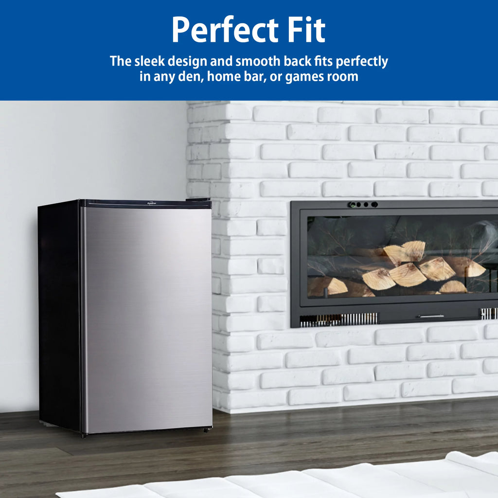 Stainless Steel Compact Fridge with Freezer 4.4 Cu Ft N7153