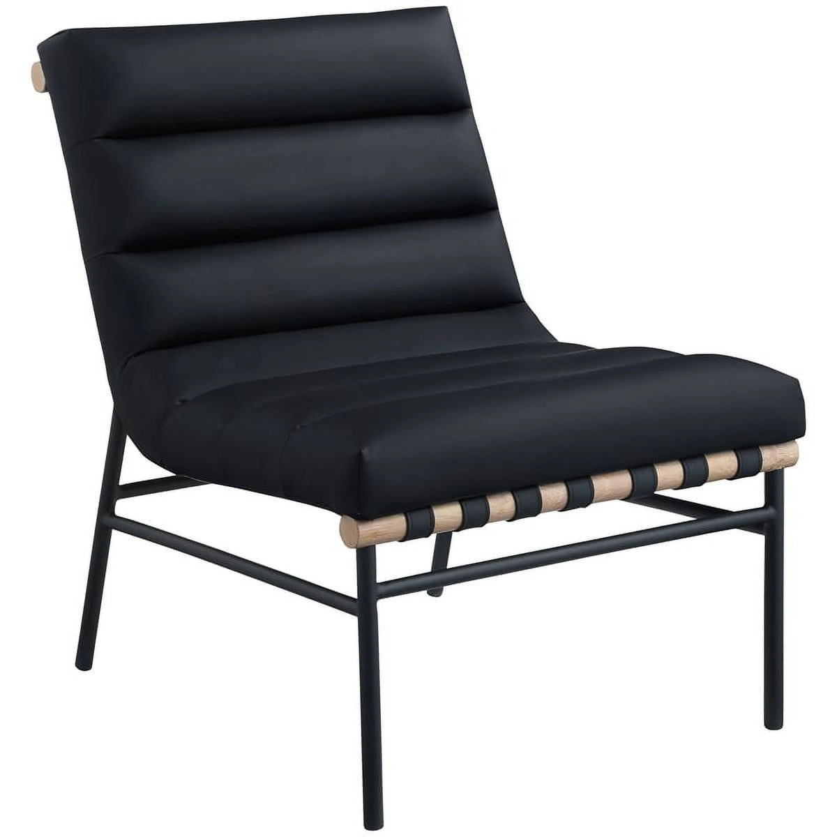 Black Vegan Leather Accent Chair S652