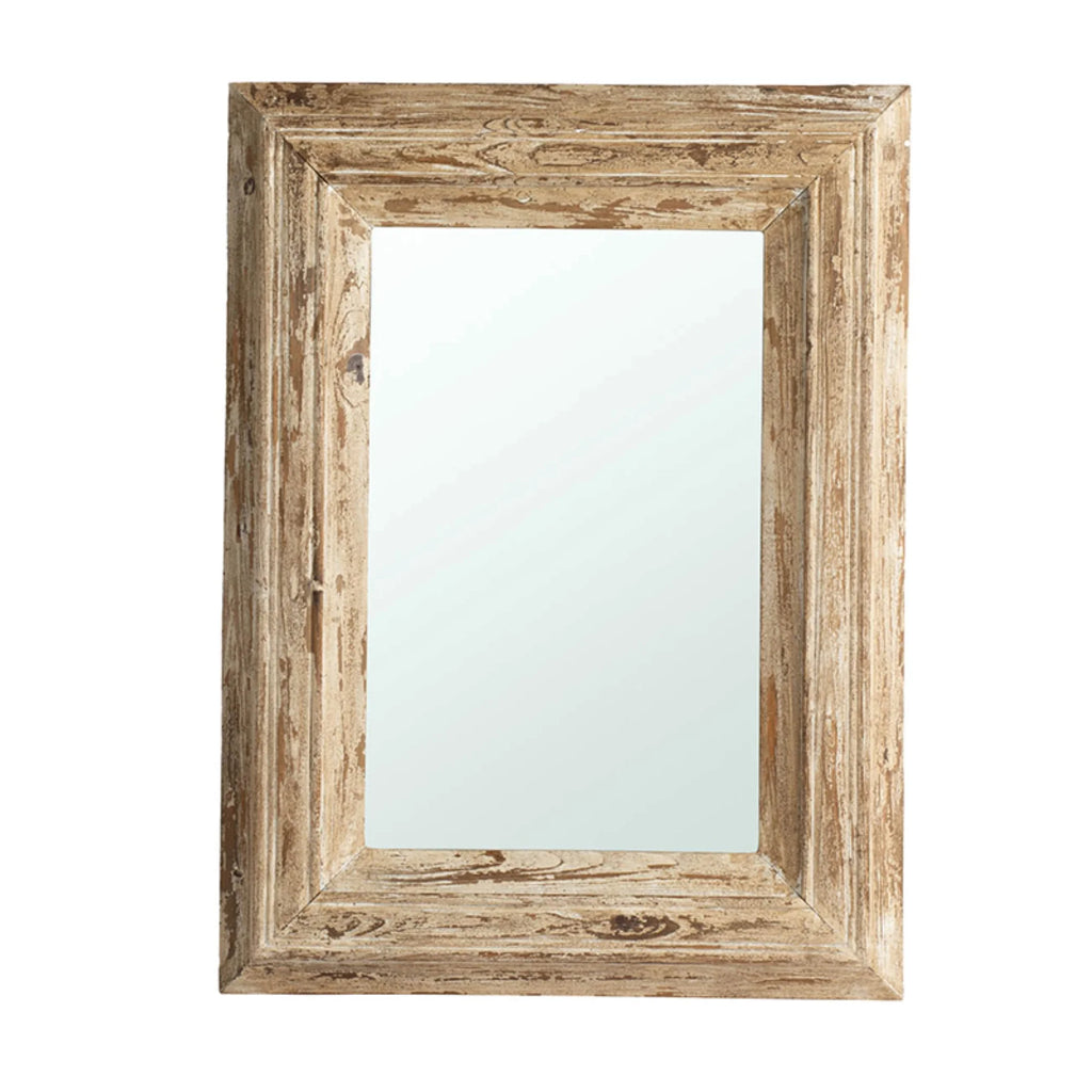Distressed Finish Rectangular Wall Mirror K90994