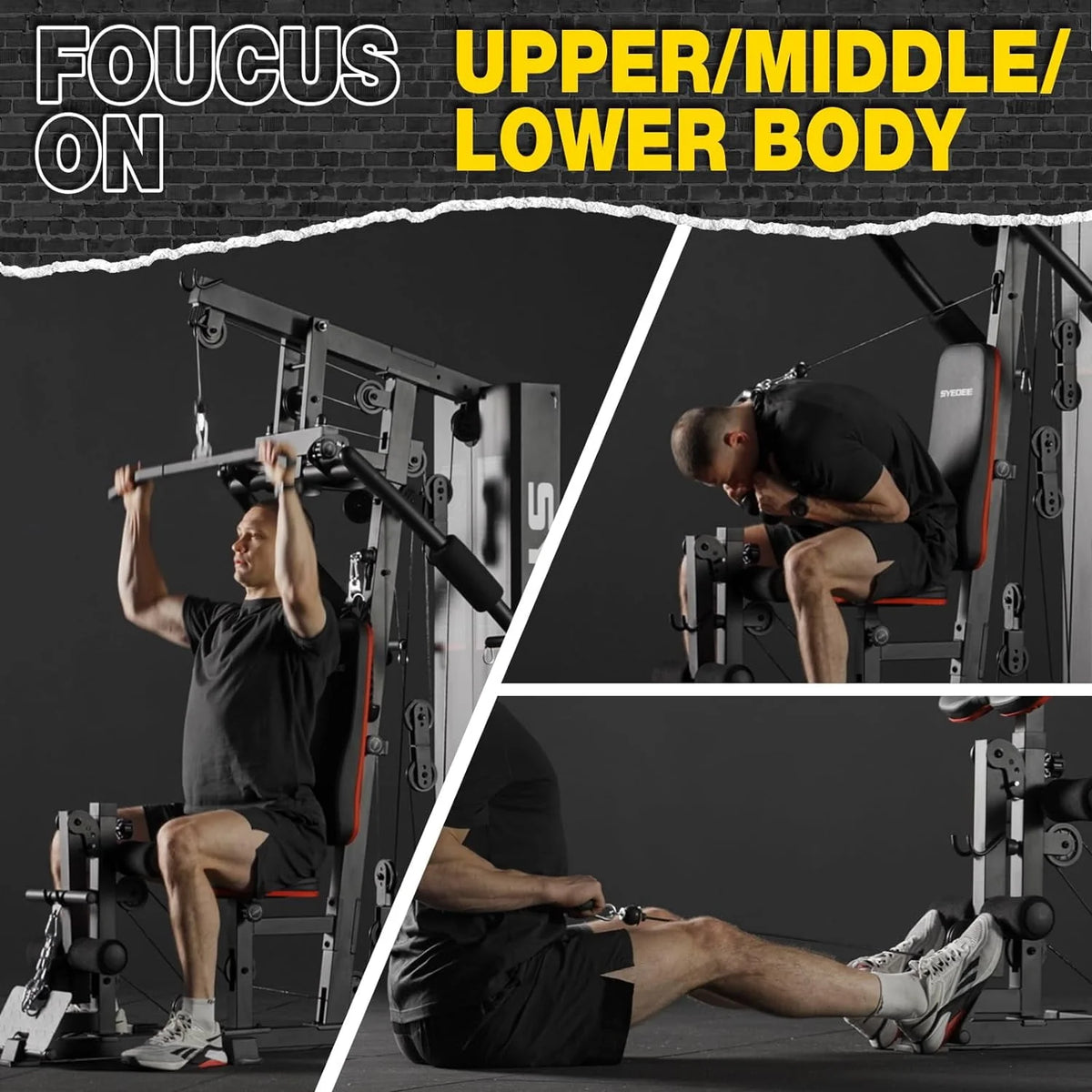 Home Gym Station with 150LBS Weight Stack I2851