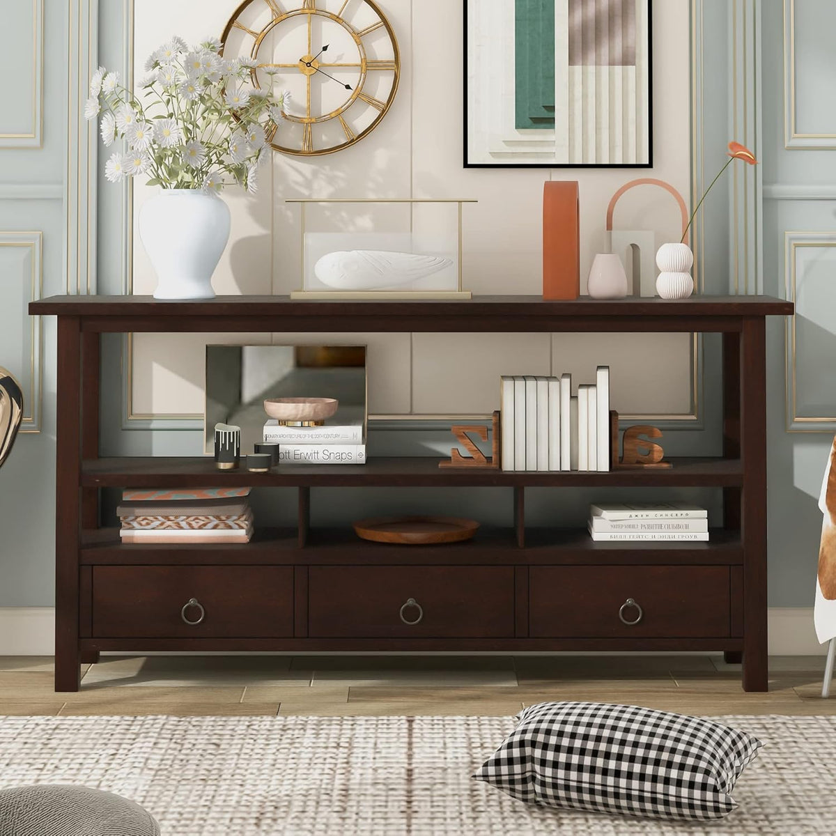 Navy Blue 6 Drawer Sideboard Console Table A79712