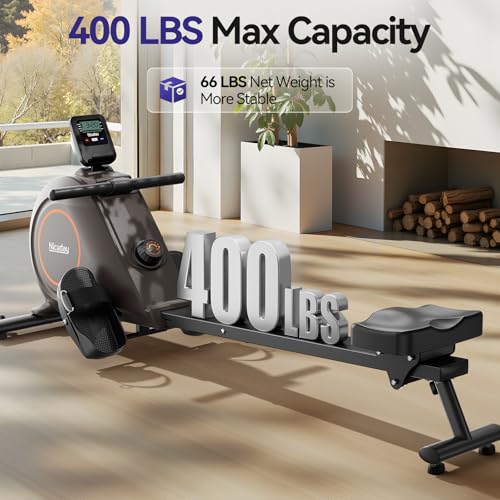 Quiet Magnetic Rowing Machine 350lb Capacity 16 Levels Adjustable Resistance Foldable Q5812