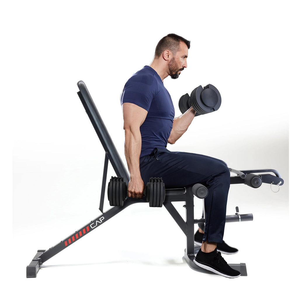 Adjustable Utility Weight Bench with Preacher Curl and Leg Press Attachment A769728