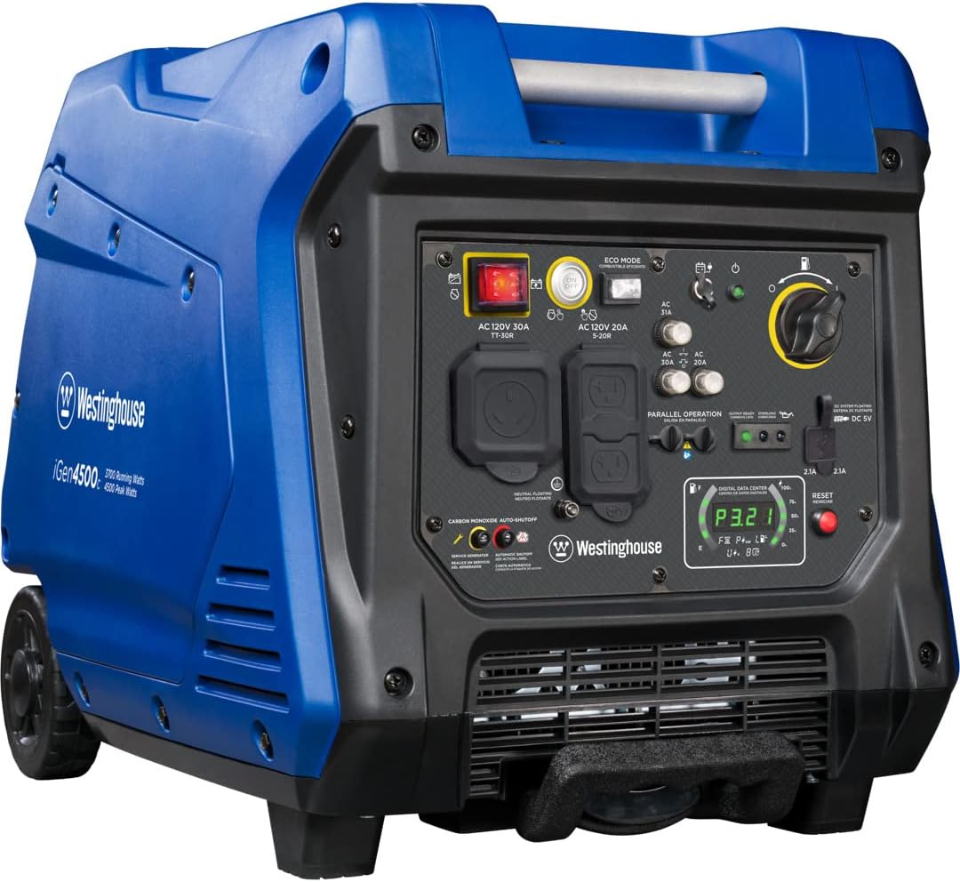 Portable Inverter Generator 4500 Peak Watts Gas Powered Electric Start C982